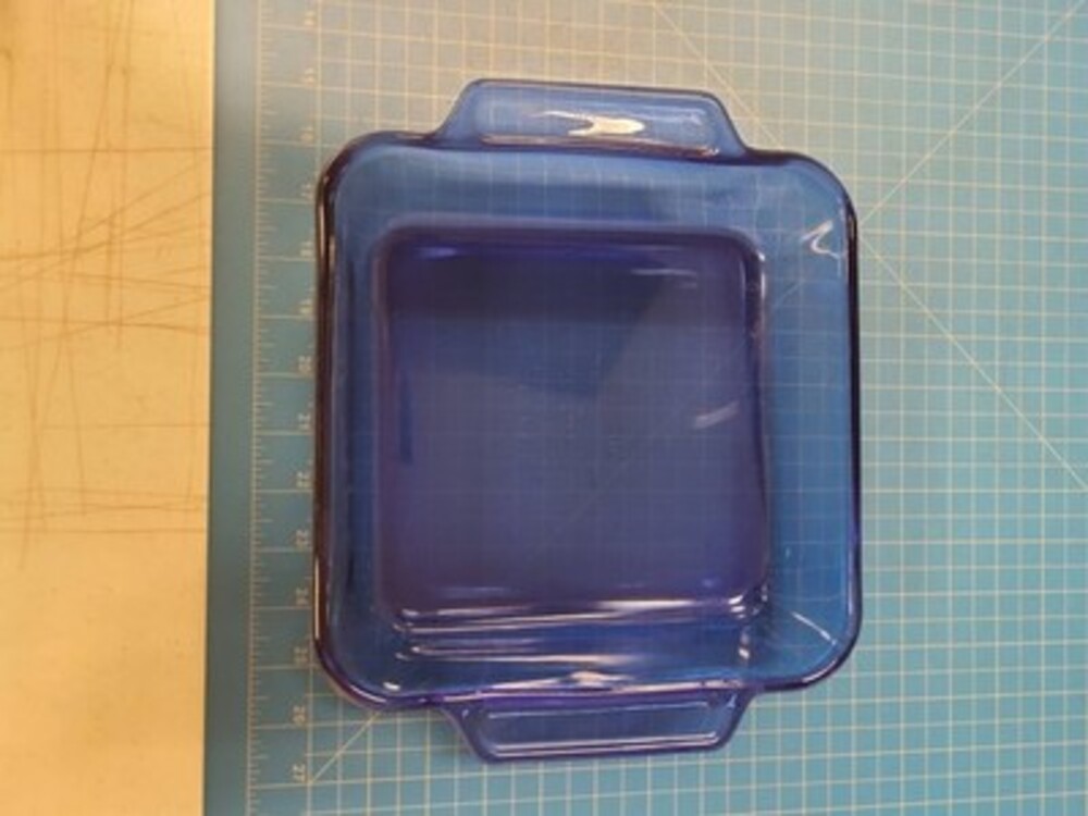 Anchor Ovenware Blue Glass Baking Dish 8" Square Vintage Cookware USA Made